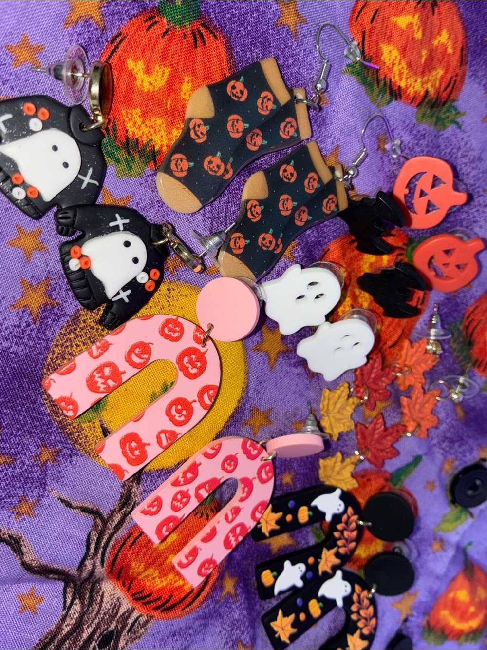 90s Halloween Earrings Bundle Teacher Cute Clay Jewelry 80s Aesthetic